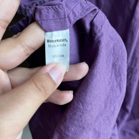 Purple embroidered tunic like top - Picture 3 of 6